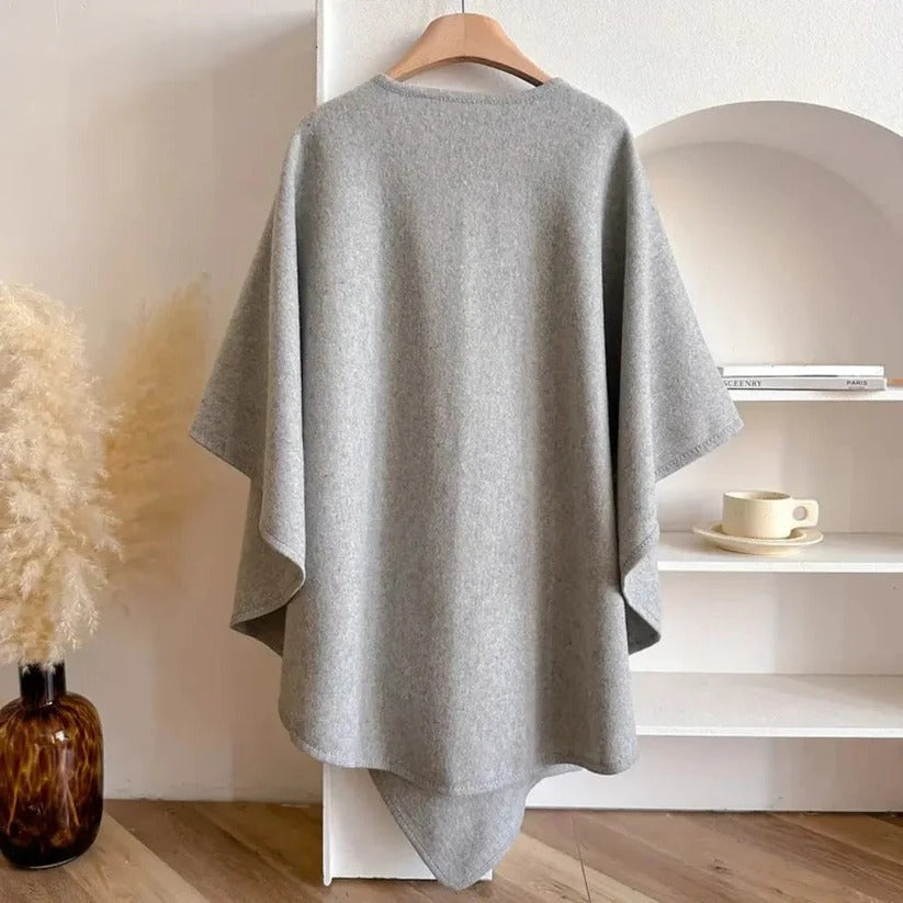 Women's Microfiber Poncho Coat with Adjustable Front Closure