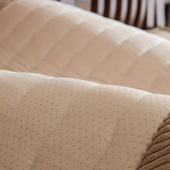 Textured Thick Plush Sofa Slipcover with Anti-Slip Grip and Washable Design