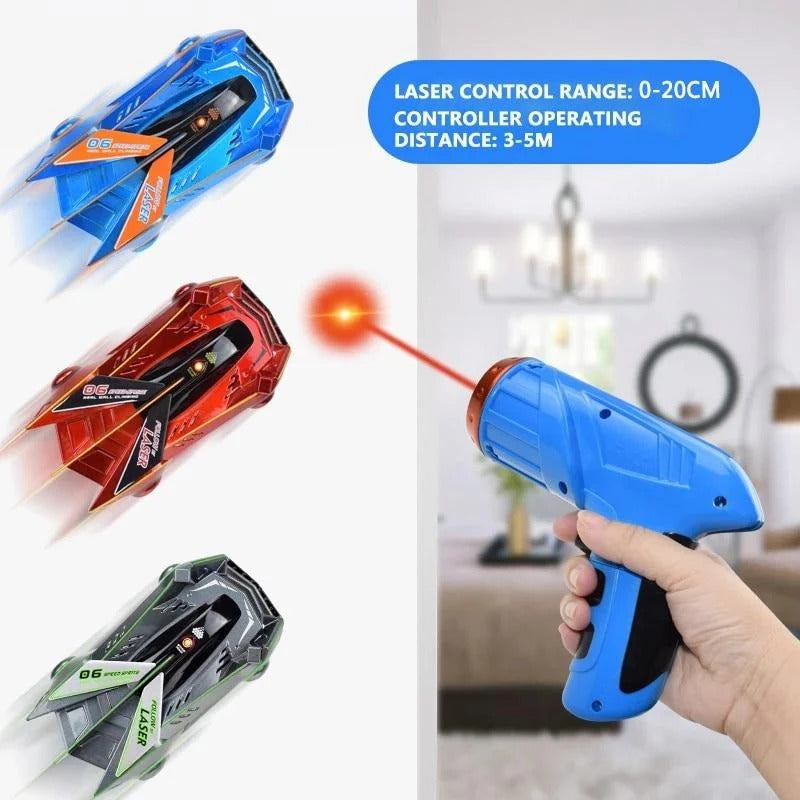 Rechargeable Wall Climbing Car, Remote Control Toy with LED Lights