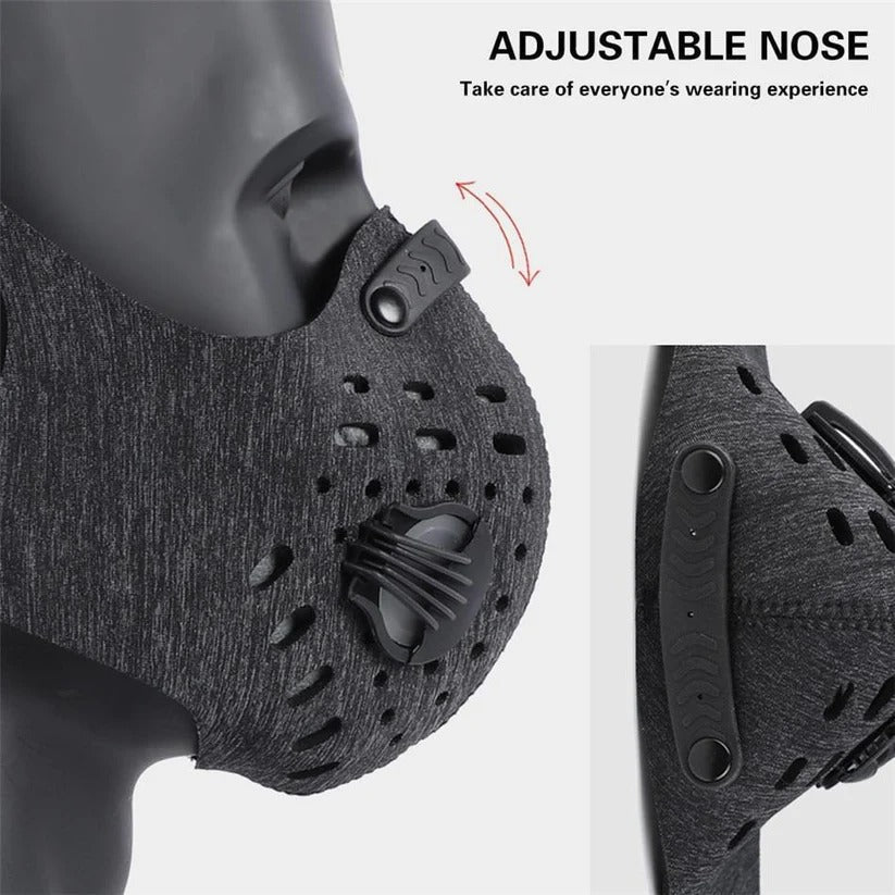 Reusable Breathable Face Mask with Replaceable Carbon Filter Insert
