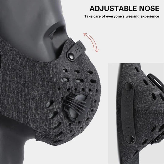 Reusable Breathable Face Mask with Replaceable Carbon Filter Insert