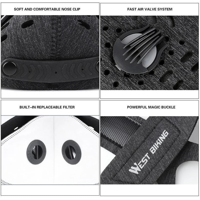Reusable Breathable Face Mask with Replaceable Carbon Filter Insert