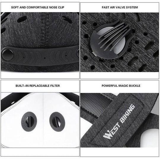 Reusable Breathable Face Mask with Replaceable Carbon Filter Insert