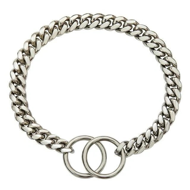 Stainless Steel Dog Training Collar with Adjustable Chain Fit