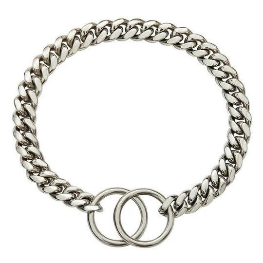 Stainless Steel Dog Training Collar with Adjustable Chain Fit