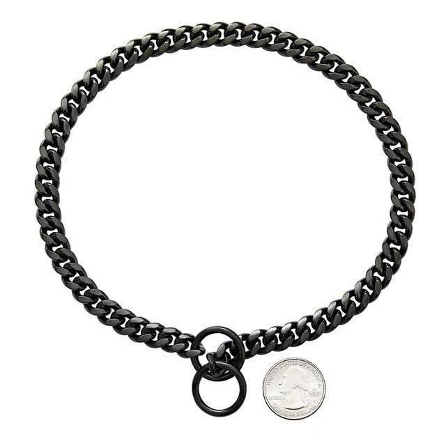 Stainless Steel Dog Training Collar with Adjustable Chain Fit