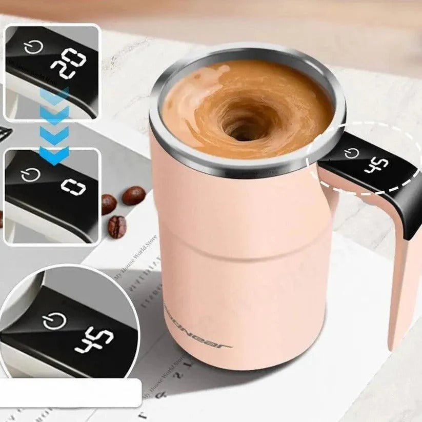 Rechargeable Self-Stirring Mug, Automatic Mixing Cup with LED Display