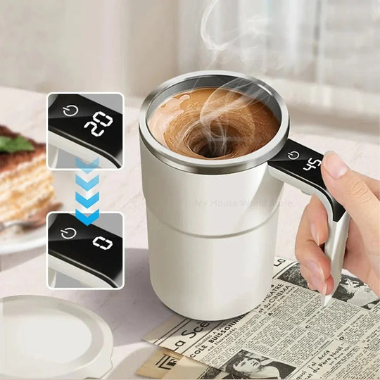 Rechargeable Self-Stirring Mug, Automatic Mixing Cup with LED Display