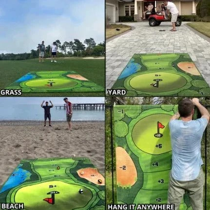 Mini Tabletop Golf Putting Practice Set with Adhesive Target Base Pad