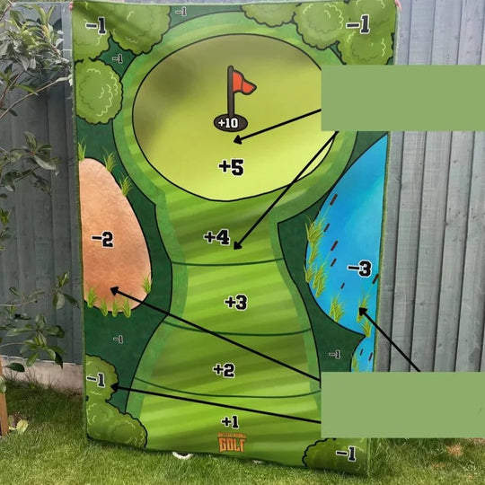 Mini Tabletop Golf Putting Practice Set with Adhesive Target Base Pad