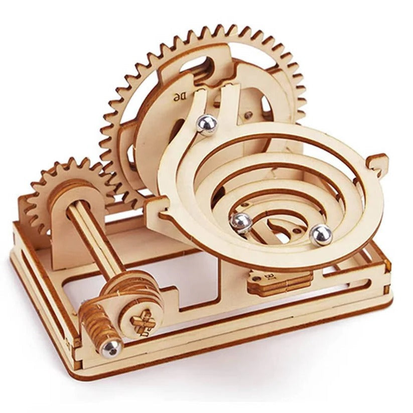 3D DIY Mechanical Marble Track Building Kit in Wood for Adults