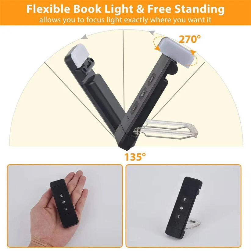 Mini USB Rechargeable LED Reading Lamp with Timer and Clip-On Design
