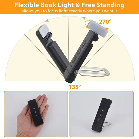 Mini USB Rechargeable LED Reading Lamp with Timer and Clip-On Design