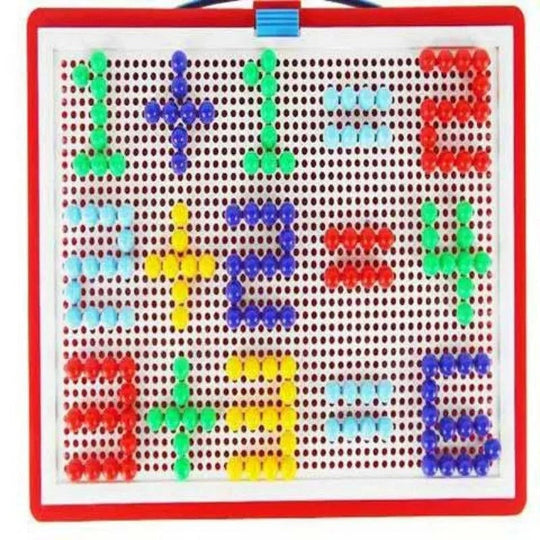 Mosaic Peg Board Puzzle Set for Kids with Storage Box, 296 Pieces