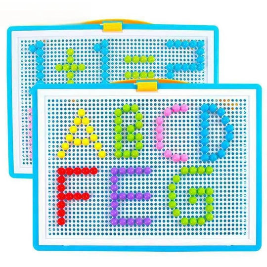 Mosaic Peg Board Puzzle Set for Kids with Storage Box, 296 Pieces