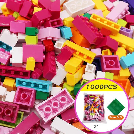 Building Blocks Set STEM Construction Toy with Storage Box for Kids, 1000 Pieces