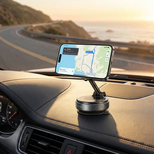 Foldable Magnetic Car Phone Mount with 360 Degree Hands-Free Rotation