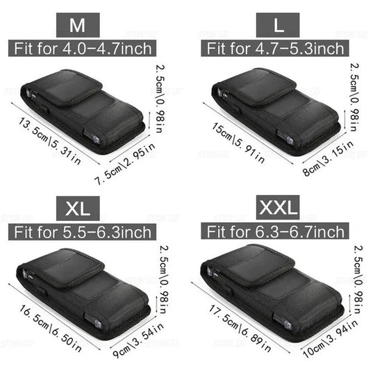Cell Phone Belt Clip Case with Pouch and Flap Closure