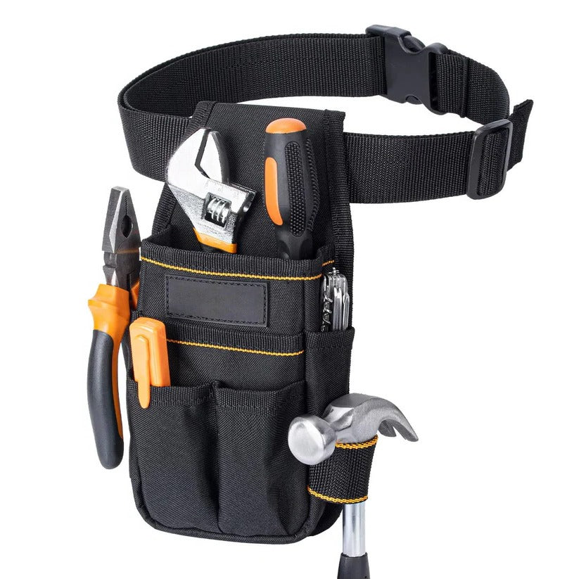 Electrician Tool Pouch with Adjustable Belt and Reinforced Base