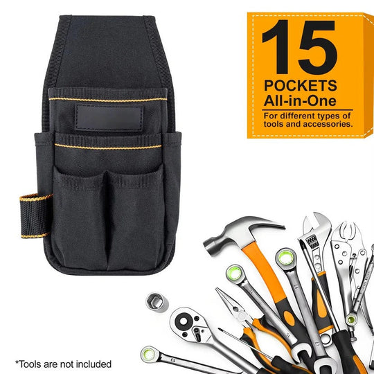 Electrician Tool Pouch with Adjustable Belt and Reinforced Base