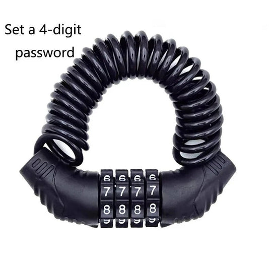 Motorcycle Helmet Cable Lock with 59 Inch Steel Cable and Resettable Combination