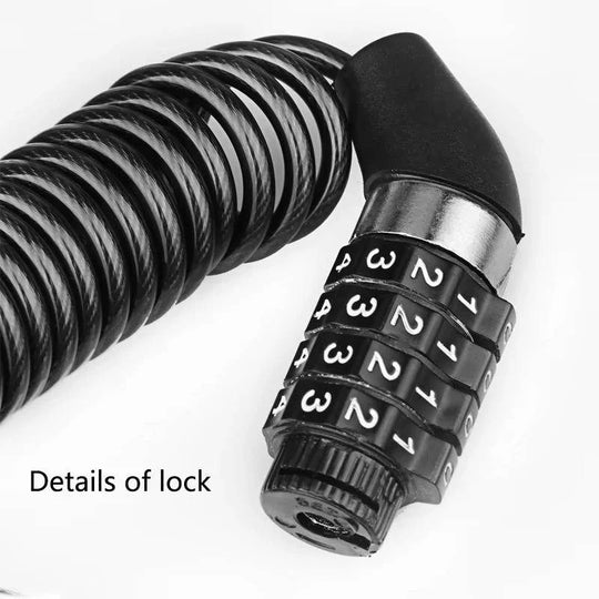 Motorcycle Helmet Cable Lock with 59 Inch Steel Cable and Resettable Combination