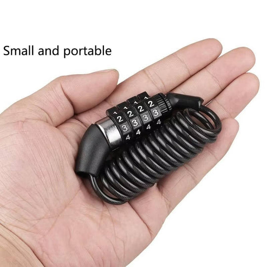 Motorcycle Helmet Cable Lock with 59 Inch Steel Cable and Resettable Combination