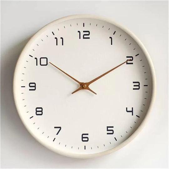 Wooden Wall Clock with Classic Round Frame, 10 Inch