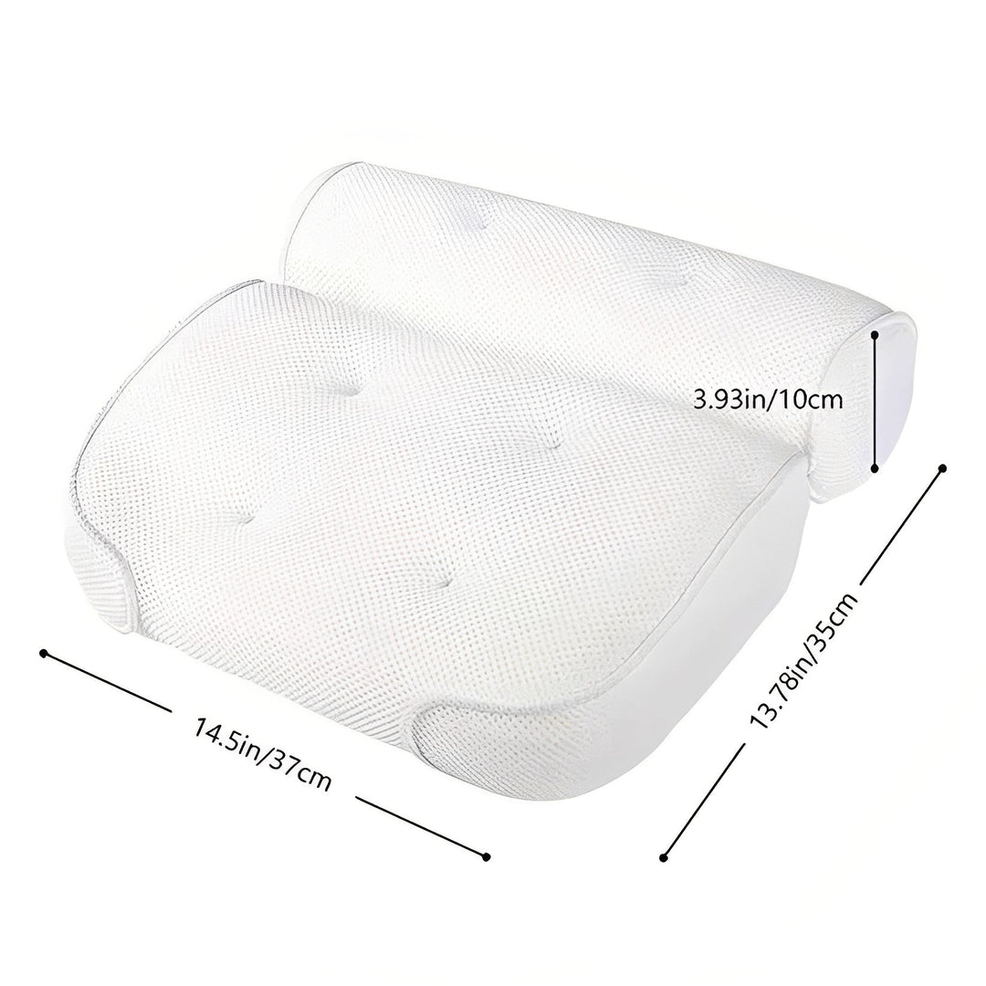 Bathtub Pillow with Suction Cup Base for Neck and Back Support