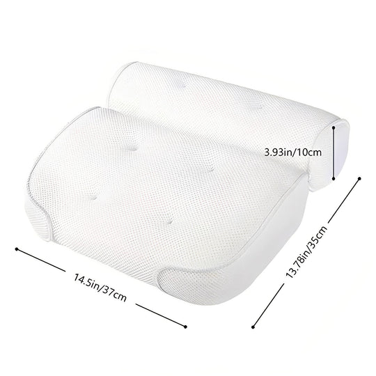 Bathtub Pillow with Suction Cup Base for Neck and Back Support