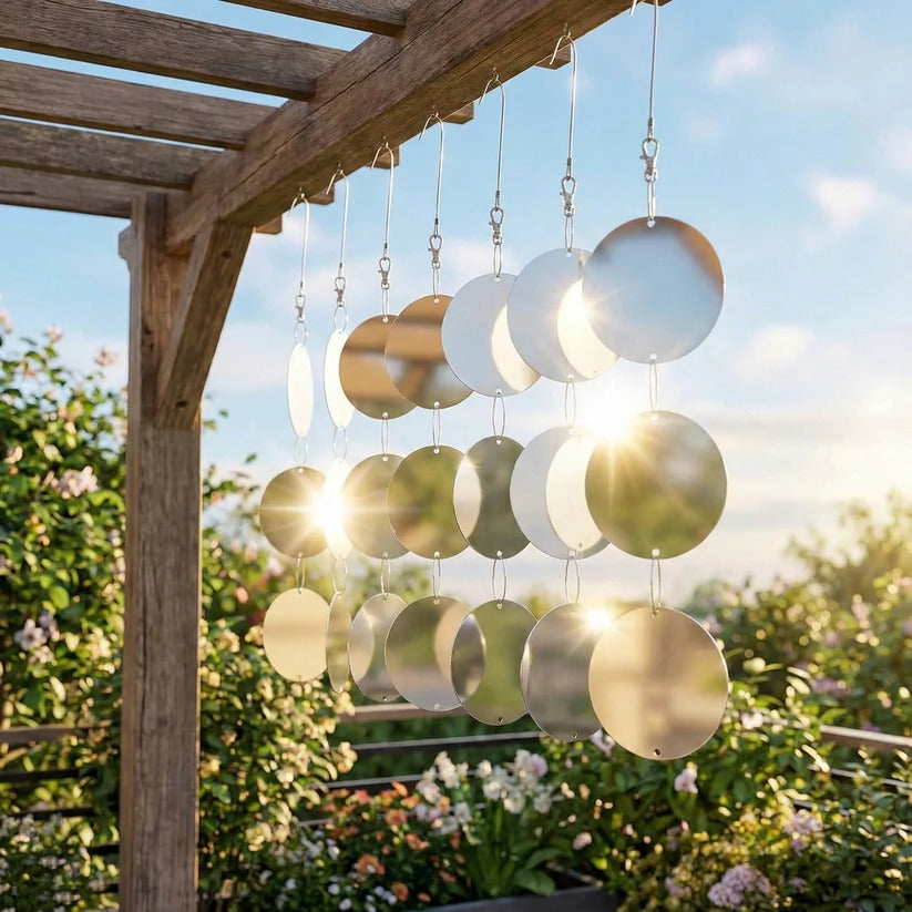 Reflective Bird Deterrent Spinner with Hanging Tape for Outdoor Use