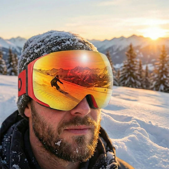 Ski Goggles with Magnetic Interchangeable Lens, Anti-Fog and UV400 Snow Goggles