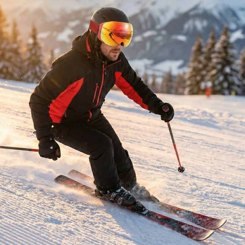 Ski Goggles with Magnetic Interchangeable Lens, Anti-Fog and UV400 Snow Goggles