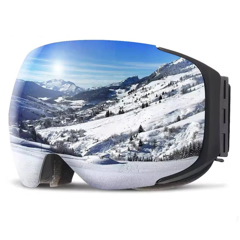 Ski Goggles with Magnetic Interchangeable Lens, Anti-Fog and UV400 Snow Goggles
