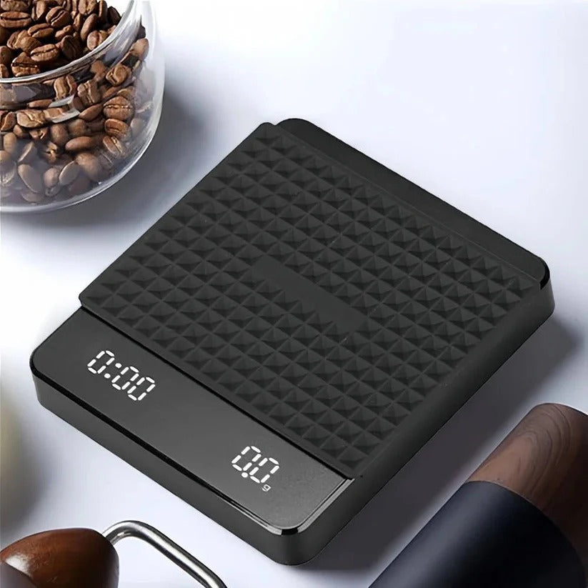 Coffee Scale with Timer and Drip Mat, 3kg Capacity with Built-In Timer