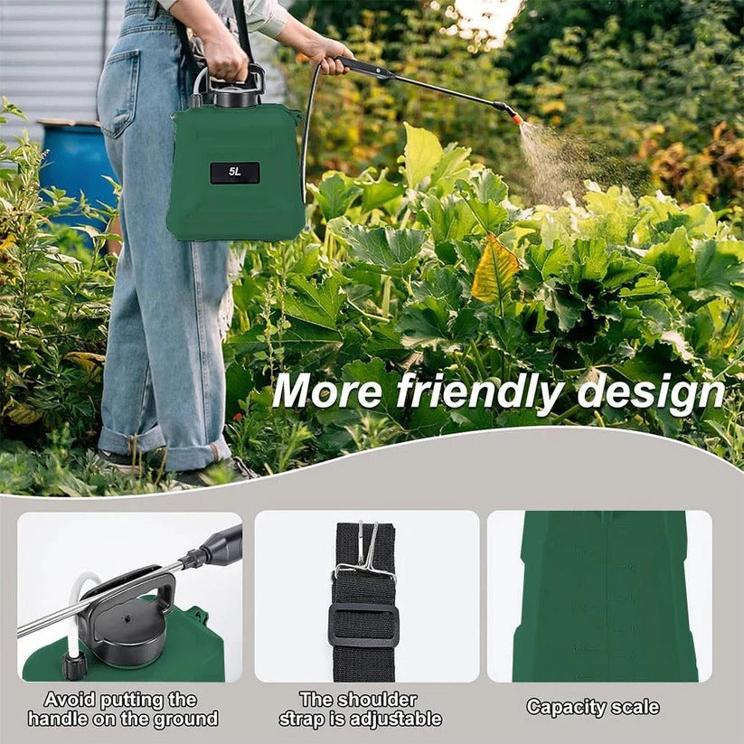 5L Battery Powered Backpack Garden Sprayer with Adjustable Nozzles