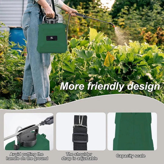 5L Battery Powered Backpack Garden Sprayer with Adjustable Nozzles
