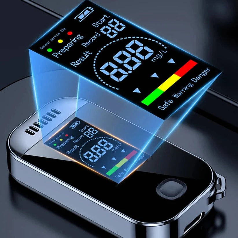 Breathalyser with LCD Display and Non-Contact Sensor Technology