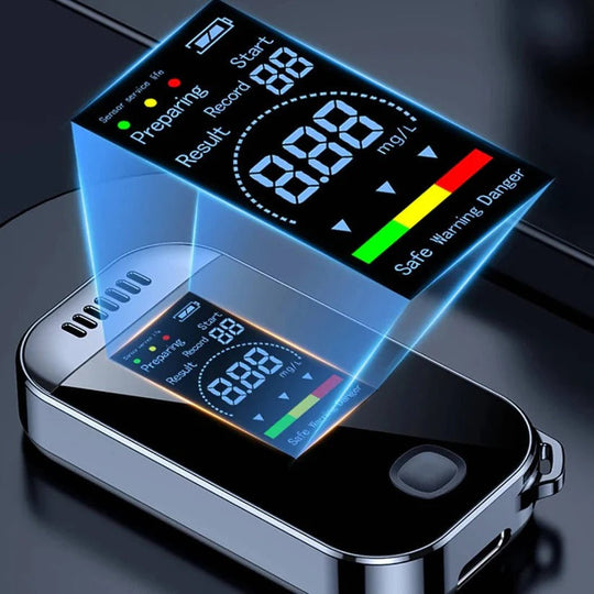 Breathalyser with LCD Display and Non-Contact Sensor Technology