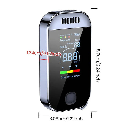Breathalyser with LCD Display and Non-Contact Sensor Technology