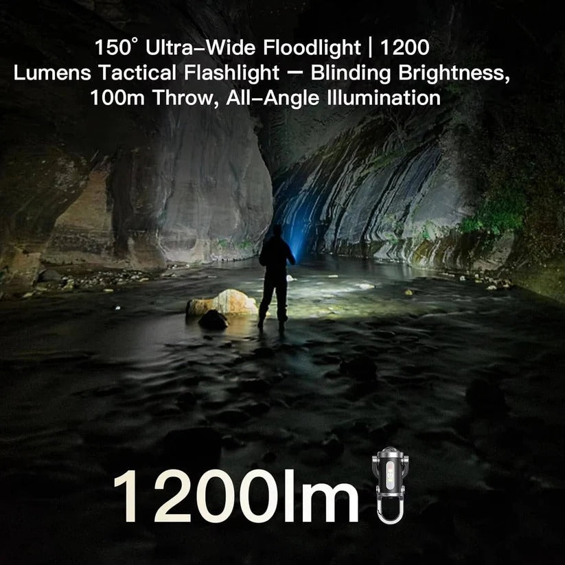 Rechargeable Keychain Flashlight with 6 Light Modes and COB Work Light