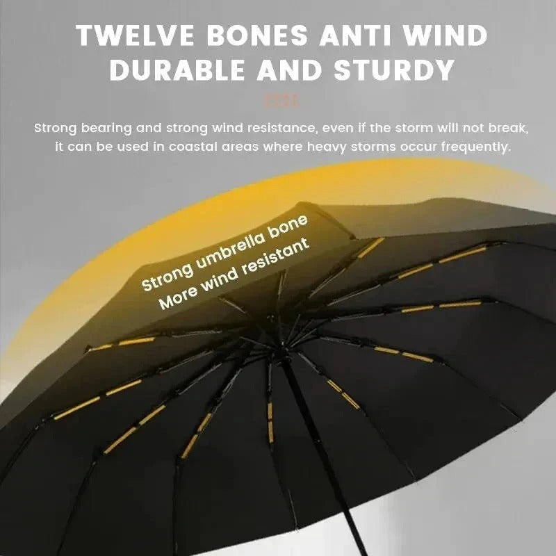Foldable Umbrella with Large Grip Handle, 38 Inch Canopy