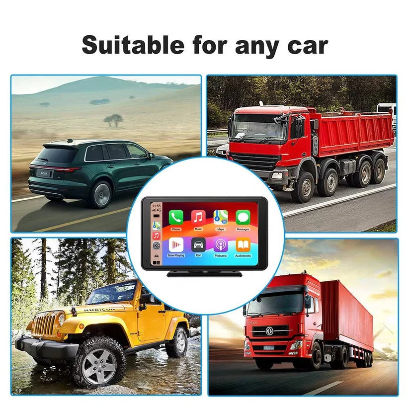 Wireless 7 Inch Car Touchscreen Display with Voice Control for Vehicles