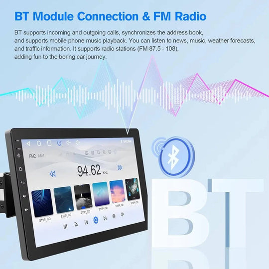 Touchscreen Car Stereo with Rotating Display, Bluetooth and Backup Camera Support
