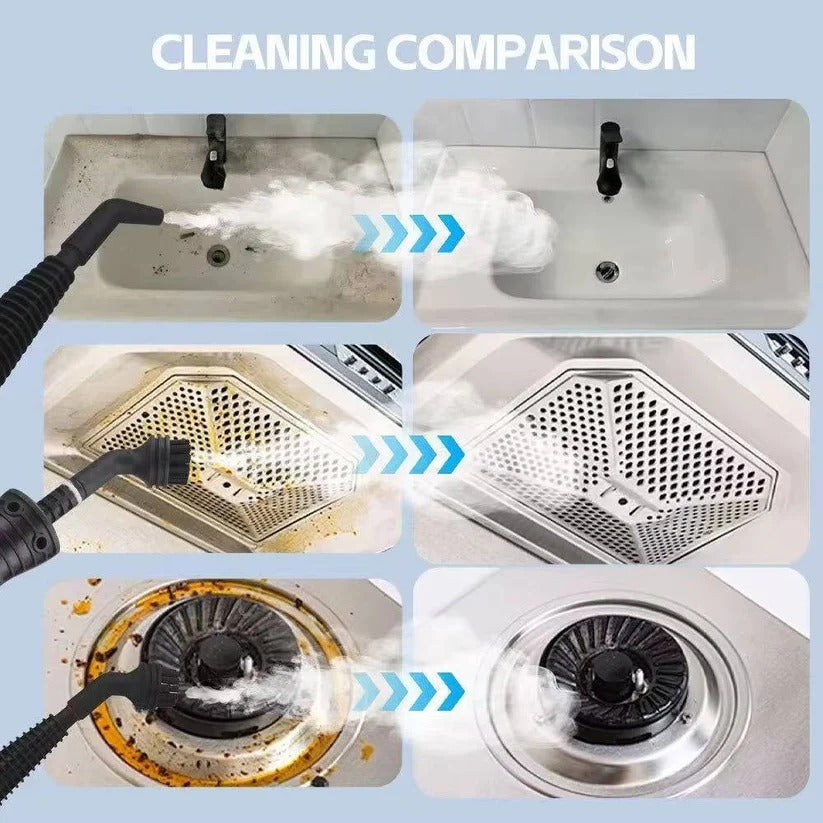 Portable Steam Cleaner 1050W with 3 Bar Pressure and Brush Attachments