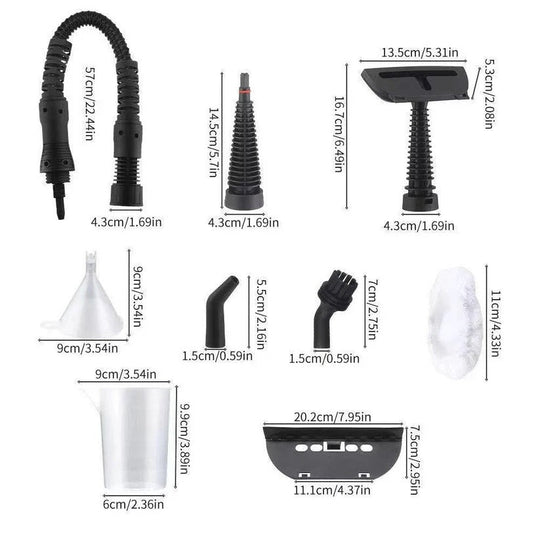 Portable Steam Cleaner 1050W with 3 Bar Pressure and Brush Attachments