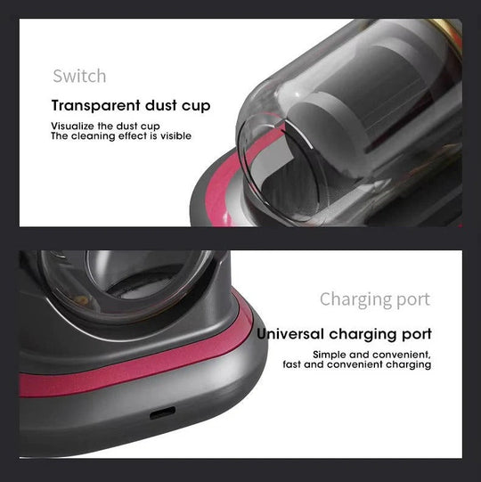 Cordless Mattress and Sofa Vacuum with UV Light and Pulsating Head