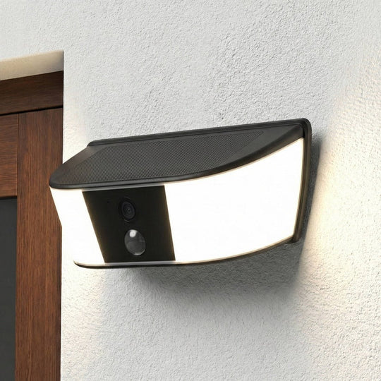 Wireless Solar Security Camera with Floodlight and PIR Motion Detection