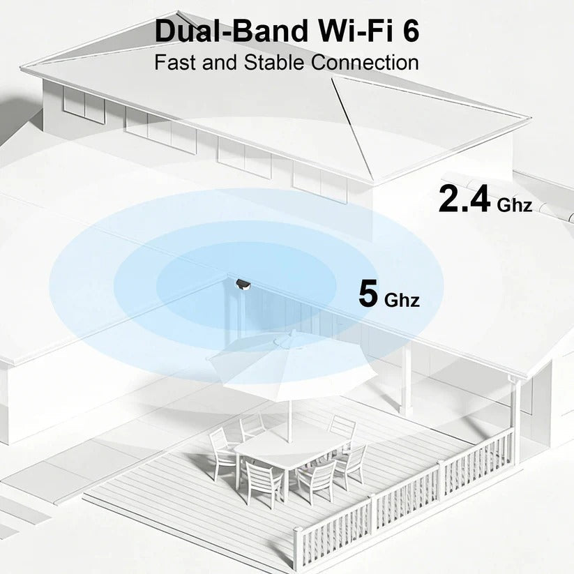 Wireless Solar Security Camera with Floodlight and PIR Motion Detection