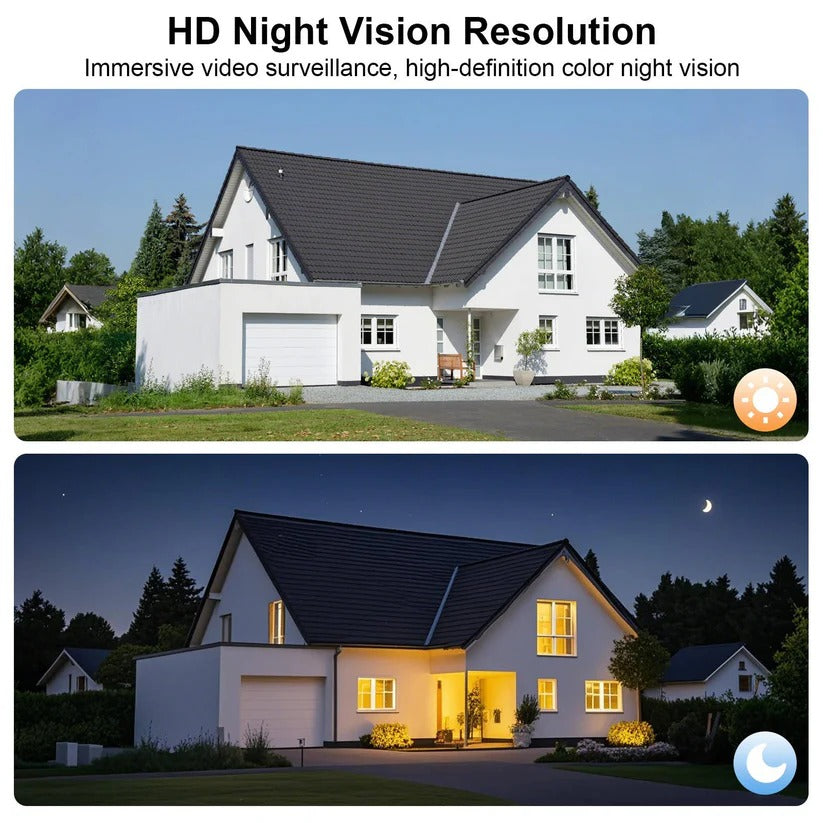 Wireless Solar Security Camera with Floodlight and PIR Motion Detection